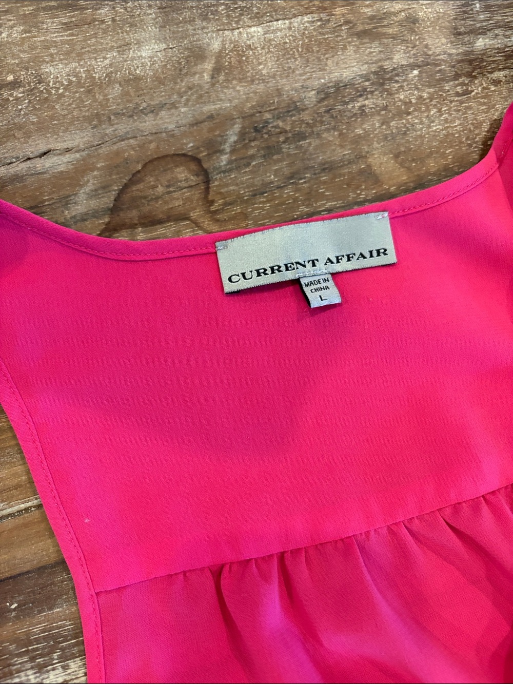 Current Affair Hot Pink High Low Racerback Sleeveless Blouse Size L - Picture 3 of 7